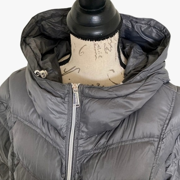 Calvin Klein long puffer down Coat 3X quilted gray waterproof Winter Lightweight - Picture 9 of 17